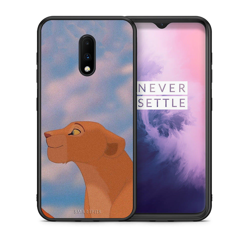 Θήκη Αγίου Βαλεντίνου OnePlus 7 Lion Love 2 από τη Smartfits με σχέδιο στο πίσω μέρος και μαύρο περίβλημα | OnePlus 7 Lion Love 2 case with colorful back and black bezels