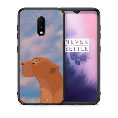 Θήκη Αγίου Βαλεντίνου OnePlus 7 Lion Love 2 από τη Smartfits με σχέδιο στο πίσω μέρος και μαύρο περίβλημα | OnePlus 7 Lion Love 2 case with colorful back and black bezels