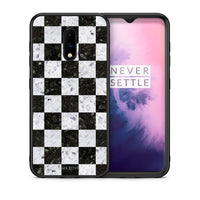 Thumbnail for Θήκη OnePlus 7 Square Geometric Marble από τη Smartfits με σχέδιο στο πίσω μέρος και μαύρο περίβλημα | OnePlus 7 Square Geometric Marble case with colorful back and black bezels