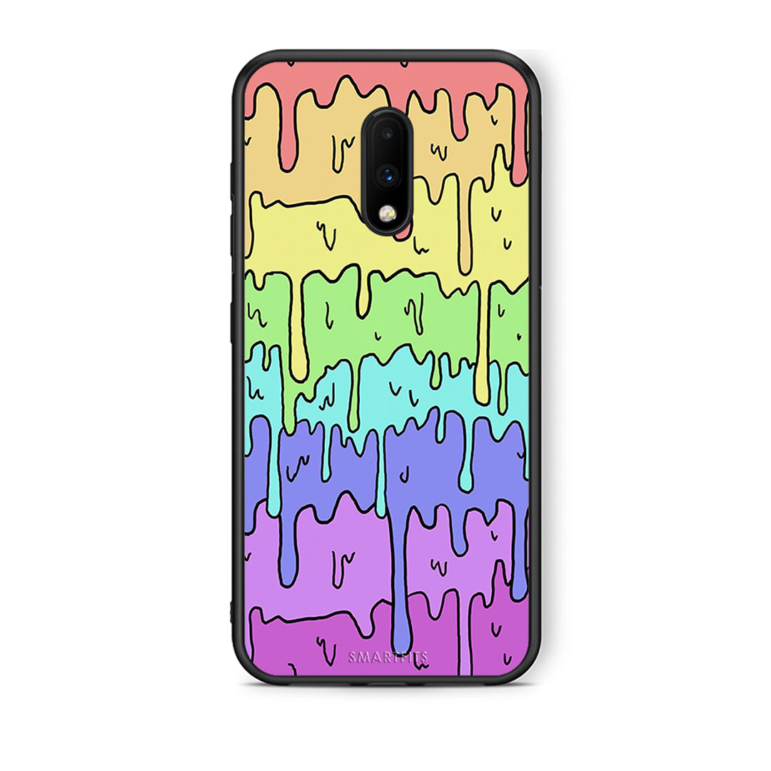 OnePlus 7 Melting Rainbow θήκη από τη Smartfits με σχέδιο στο πίσω μέρος και μαύρο περίβλημα | Smartphone case with colorful back and black bezels by Smartfits