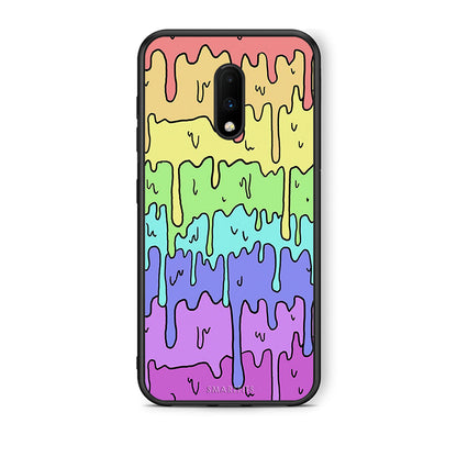OnePlus 7 Melting Rainbow θήκη από τη Smartfits με σχέδιο στο πίσω μέρος και μαύρο περίβλημα | Smartphone case with colorful back and black bezels by Smartfits