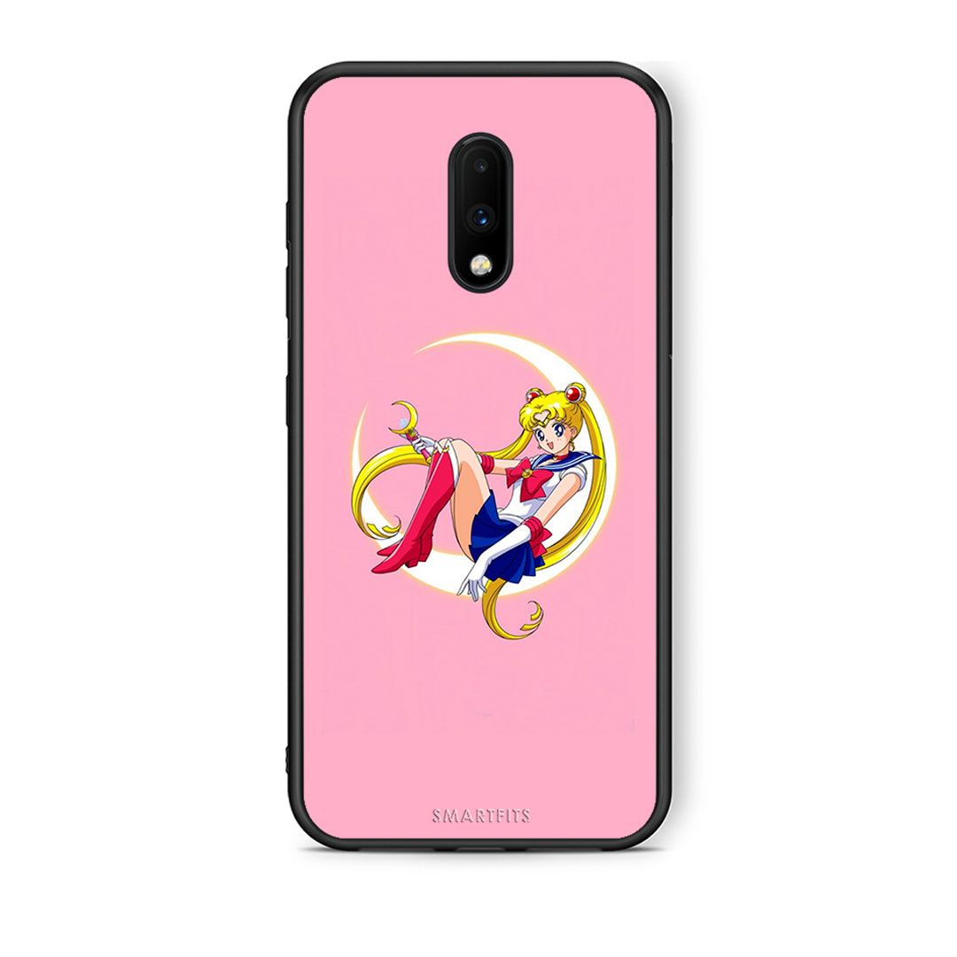 OnePlus 7 Moon Girl θήκη από τη Smartfits με σχέδιο στο πίσω μέρος και μαύρο περίβλημα | Smartphone case with colorful back and black bezels by Smartfits