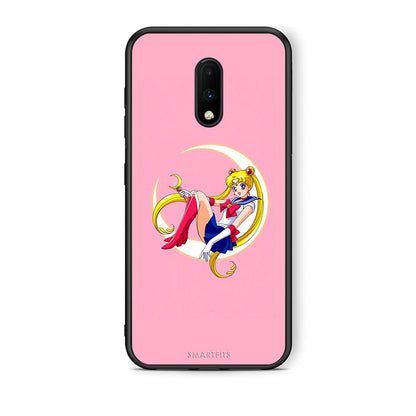 OnePlus 7 Moon Girl θήκη από τη Smartfits με σχέδιο στο πίσω μέρος και μαύρο περίβλημα | Smartphone case with colorful back and black bezels by Smartfits