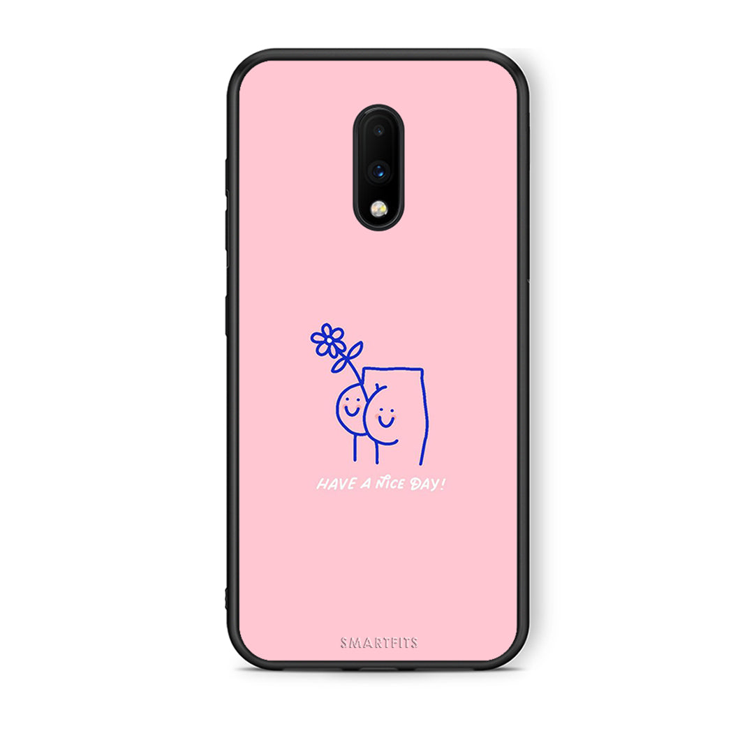 OnePlus 7 Nice Day θήκη από τη Smartfits με σχέδιο στο πίσω μέρος και μαύρο περίβλημα | Smartphone case with colorful back and black bezels by Smartfits