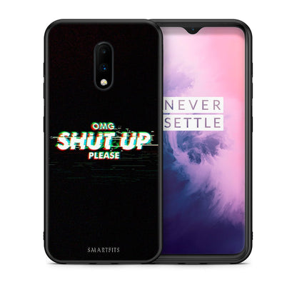 Θήκη OnePlus 7 OMG ShutUp από τη Smartfits με σχέδιο στο πίσω μέρος και μαύρο περίβλημα | OnePlus 7 OMG ShutUp case with colorful back and black bezels
