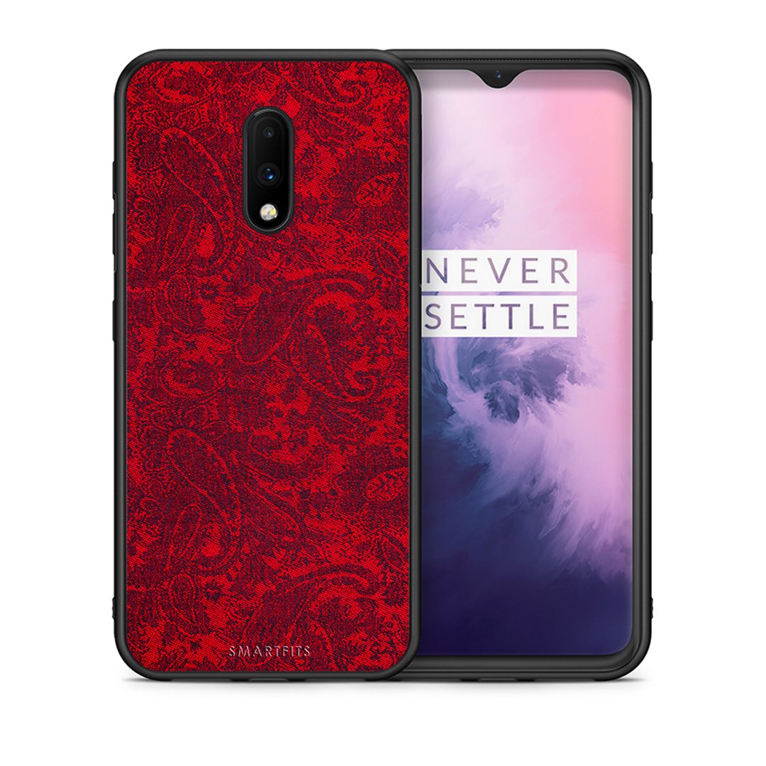 Θήκη OnePlus 7 Paisley Cashmere από τη Smartfits με σχέδιο στο πίσω μέρος και μαύρο περίβλημα | OnePlus 7 Paisley Cashmere case with colorful back and black bezels