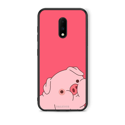 OnePlus 7 Pig Love 1 Θήκη Αγίου Βαλεντίνου από τη Smartfits με σχέδιο στο πίσω μέρος και μαύρο περίβλημα | Smartphone case with colorful back and black bezels by Smartfits