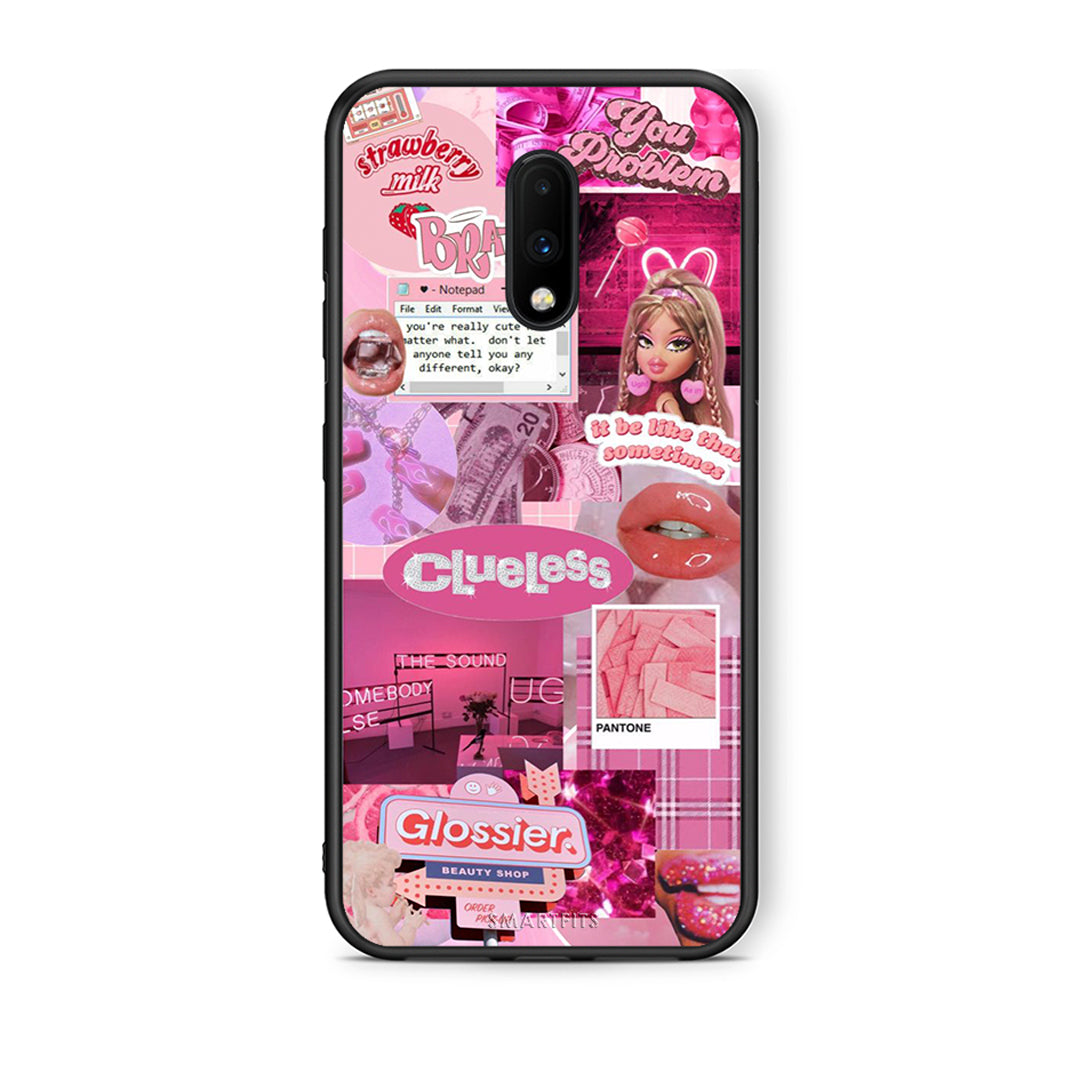 OnePlus 7 Pink Love Θήκη Αγίου Βαλεντίνου από τη Smartfits με σχέδιο στο πίσω μέρος και μαύρο περίβλημα | Smartphone case with colorful back and black bezels by Smartfits