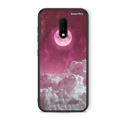 OnePlus 7 Pink Moon Θήκη από τη Smartfits με σχέδιο στο πίσω μέρος και μαύρο περίβλημα | Smartphone case with colorful back and black bezels by Smartfits