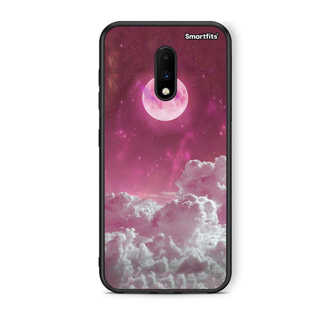 OnePlus 7 Pink Moon Θήκη από τη Smartfits με σχέδιο στο πίσω μέρος και μαύρο περίβλημα | Smartphone case with colorful back and black bezels by Smartfits