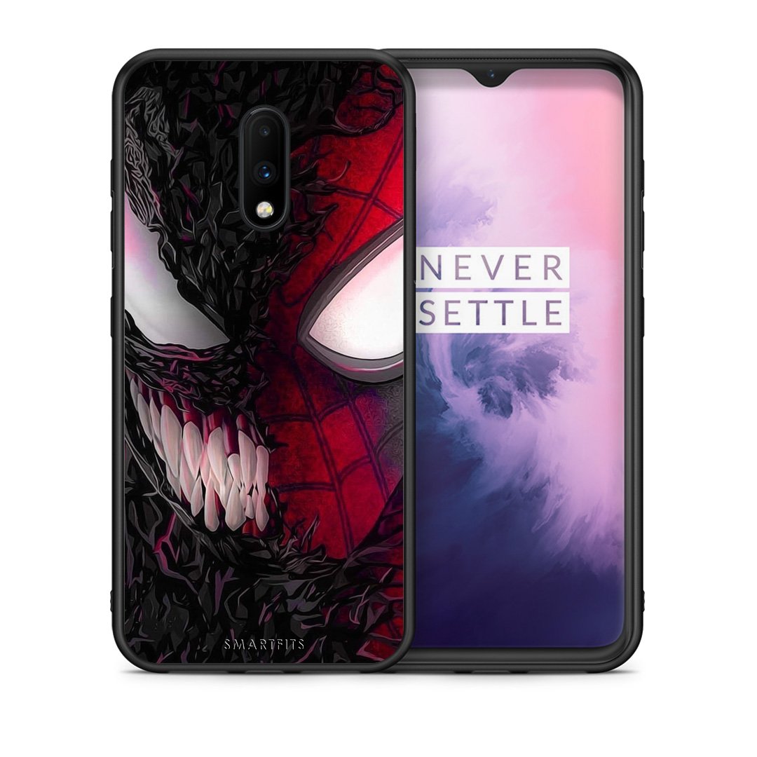 Θήκη OnePlus 7 SpiderVenom PopArt από τη Smartfits με σχέδιο στο πίσω μέρος και μαύρο περίβλημα | OnePlus 7 SpiderVenom PopArt case with colorful back and black bezels