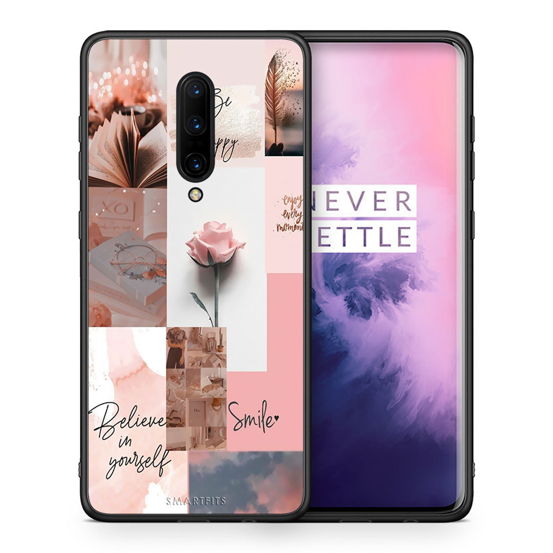 Θήκη OnePlus 7 Pro Aesthetic Collage από τη Smartfits με σχέδιο στο πίσω μέρος και μαύρο περίβλημα | OnePlus 7 Pro Aesthetic Collage case with colorful back and black bezels