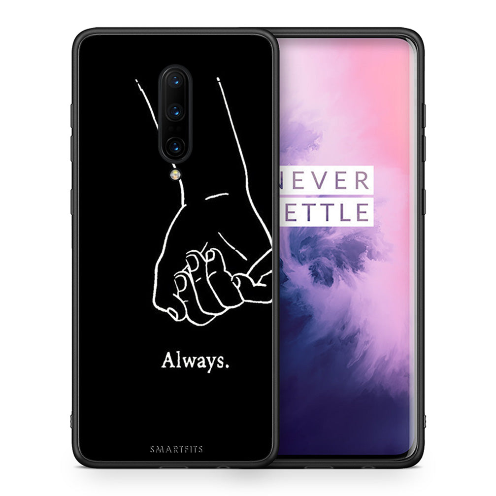 Θήκη Αγίου Βαλεντίνου OnePlus 7 Pro Always & Forever 1 από τη Smartfits με σχέδιο στο πίσω μέρος και μαύρο περίβλημα | OnePlus 7 Pro Always & Forever 1 case with colorful back and black bezels