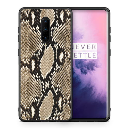 Θήκη OnePlus 7 Pro Fashion Snake Animal από τη Smartfits με σχέδιο στο πίσω μέρος και μαύρο περίβλημα | OnePlus 7 Pro Fashion Snake Animal case with colorful back and black bezels