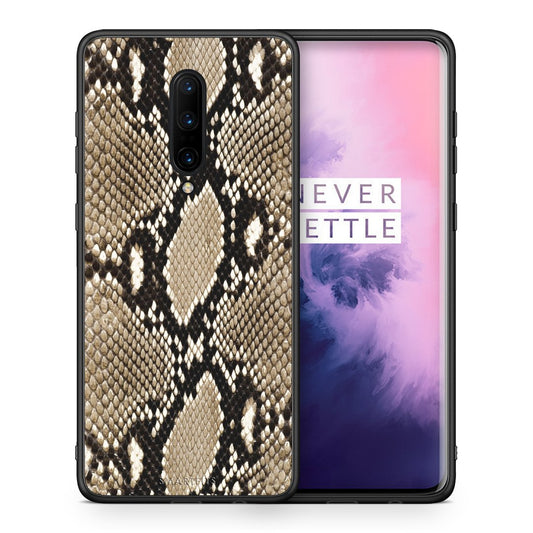 Θήκη OnePlus 7 Pro Fashion Snake Animal από τη Smartfits με σχέδιο στο πίσω μέρος και μαύρο περίβλημα | OnePlus 7 Pro Fashion Snake Animal case with colorful back and black bezels