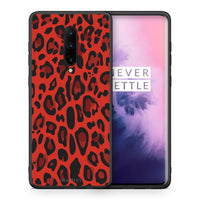 Thumbnail for Θήκη OnePlus 7 Pro Red Leopard Animal από τη Smartfits με σχέδιο στο πίσω μέρος και μαύρο περίβλημα | OnePlus 7 Pro Red Leopard Animal case with colorful back and black bezels