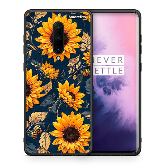 Θήκη OnePlus 7 Pro Autumn Sunflowers από τη Smartfits με σχέδιο στο πίσω μέρος και μαύρο περίβλημα | OnePlus 7 Pro Autumn Sunflowers case with colorful back and black bezels
