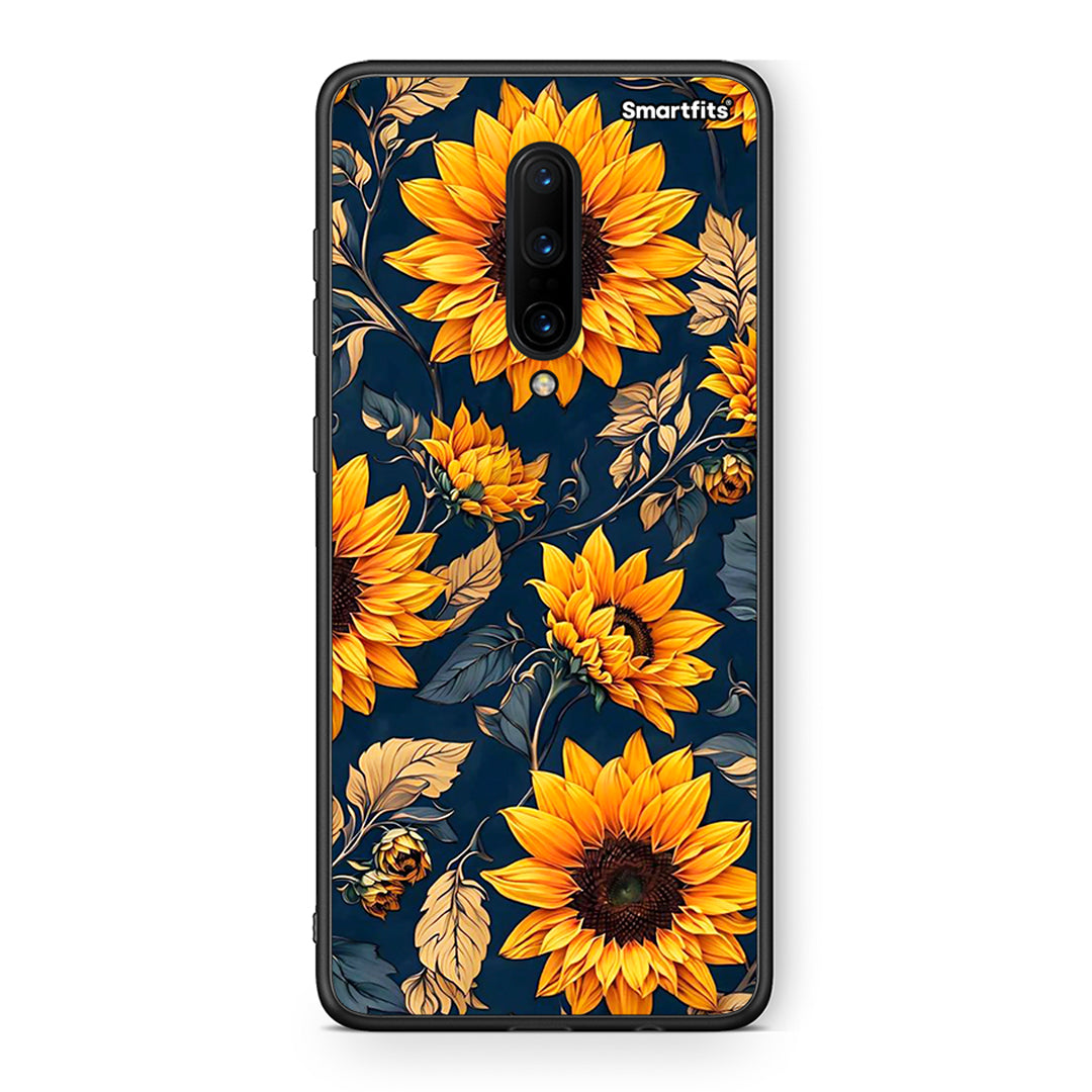OnePlus 7 Pro Autumn Sunflowers Θήκη από τη Smartfits με σχέδιο στο πίσω μέρος και μαύρο περίβλημα | Smartphone case with colorful back and black bezels by Smartfits