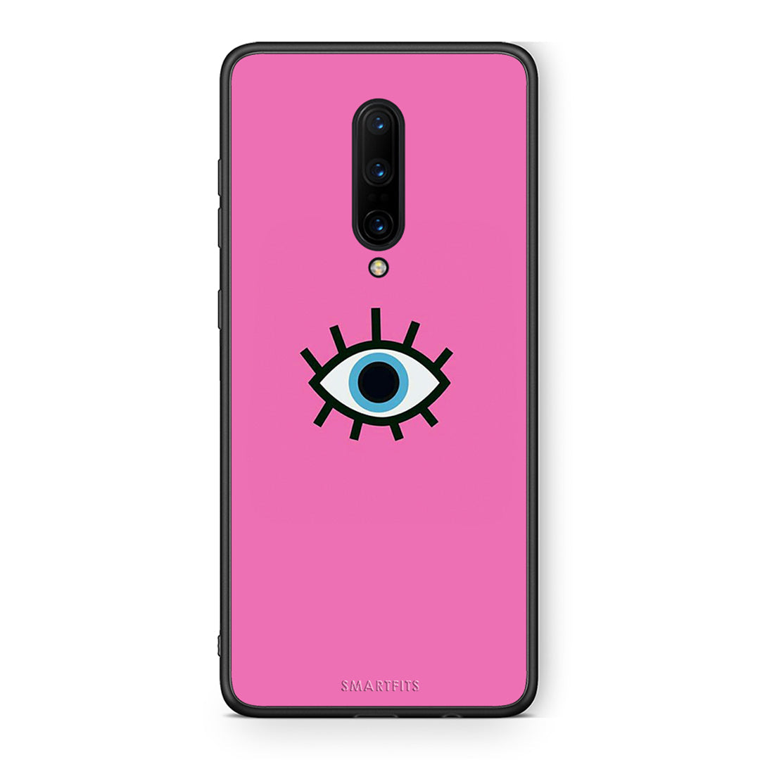 OnePlus 7 Pro Blue Eye Pink θήκη από τη Smartfits με σχέδιο στο πίσω μέρος και μαύρο περίβλημα | Smartphone case with colorful back and black bezels by Smartfits