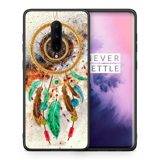 Θήκη OnePlus 7 Pro DreamCatcher Boho από τη Smartfits με σχέδιο στο πίσω μέρος και μαύρο περίβλημα | OnePlus 7 Pro DreamCatcher Boho case with colorful back and black bezels