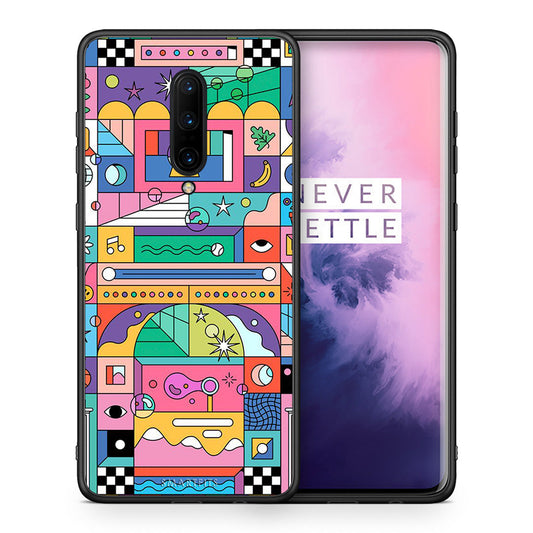 Θήκη OnePlus 7 Pro Bubbles Soap από τη Smartfits με σχέδιο στο πίσω μέρος και μαύρο περίβλημα | OnePlus 7 Pro Bubbles Soap case with colorful back and black bezels