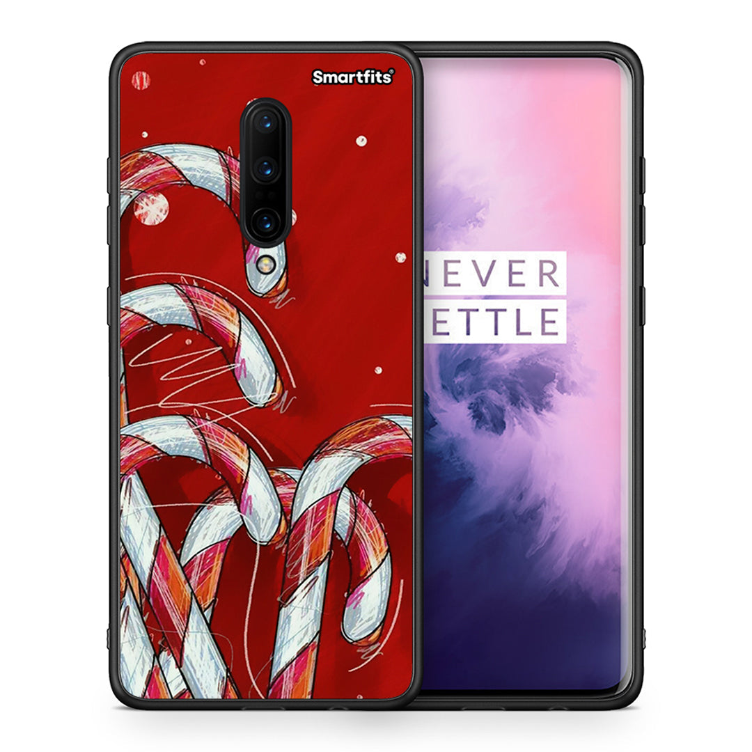 Θήκη OnePlus 7 Pro Candy Cane από τη Smartfits με σχέδιο στο πίσω μέρος και μαύρο περίβλημα | OnePlus 7 Pro Candy Cane case with colorful back and black bezels