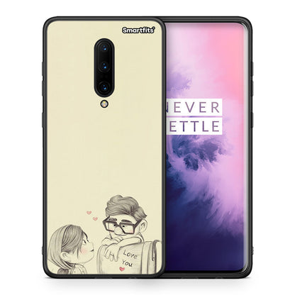 Θήκη OnePlus 7 Pro Carl And Ellie από τη Smartfits με σχέδιο στο πίσω μέρος και μαύρο περίβλημα | OnePlus 7 Pro Carl And Ellie case with colorful back and black bezels