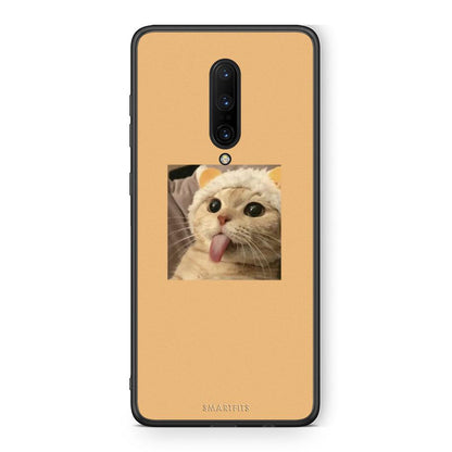 OnePlus 7 Pro Cat Tongue θήκη από τη Smartfits με σχέδιο στο πίσω μέρος και μαύρο περίβλημα | Smartphone case with colorful back and black bezels by Smartfits