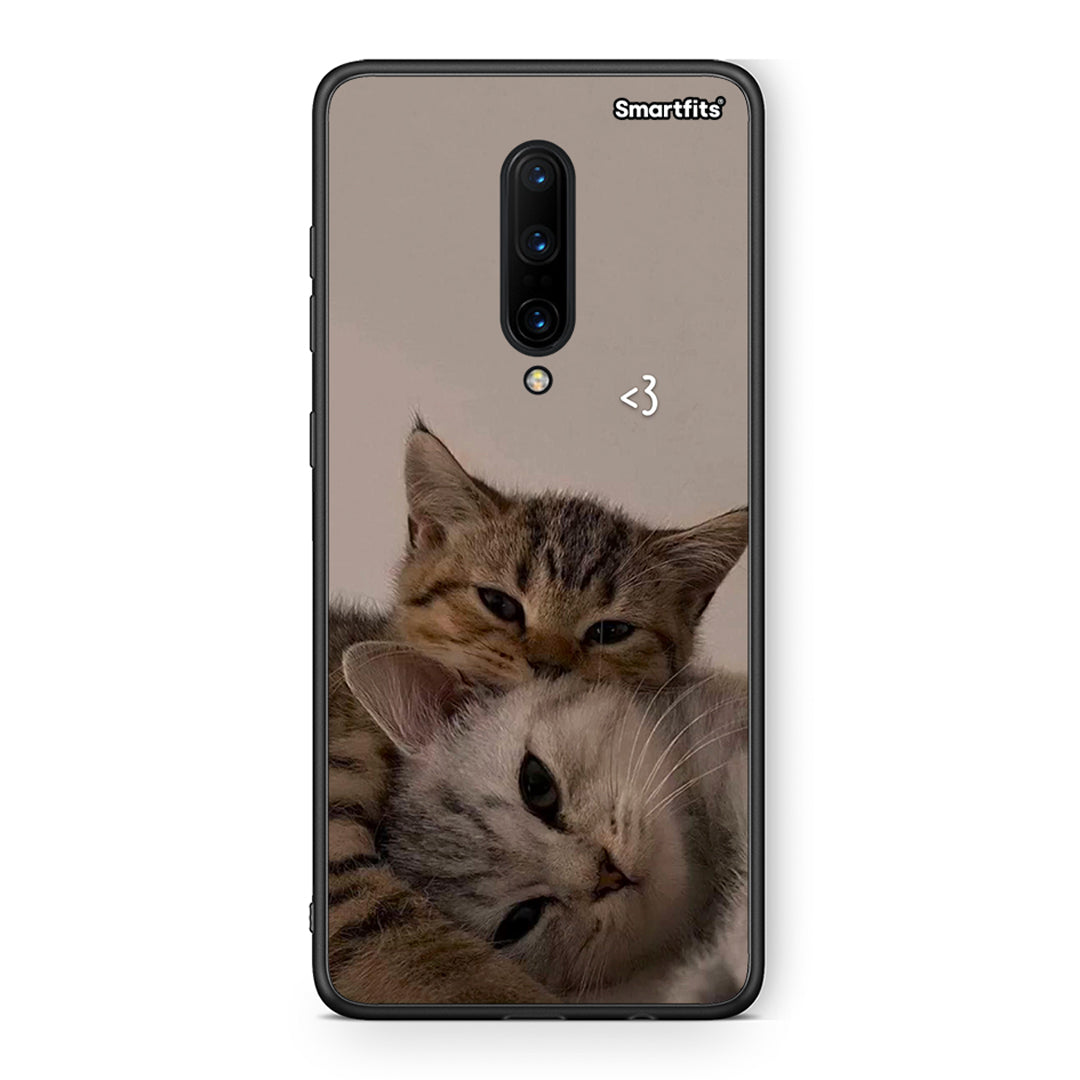 OnePlus 7 Pro Cats In Love Θήκη από τη Smartfits με σχέδιο στο πίσω μέρος και μαύρο περίβλημα | Smartphone case with colorful back and black bezels by Smartfits