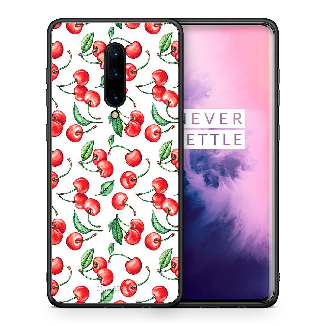 Θήκη OnePlus 7 Pro Cherry Summer από τη Smartfits με σχέδιο στο πίσω μέρος και μαύρο περίβλημα | OnePlus 7 Pro Cherry Summer case with colorful back and black bezels