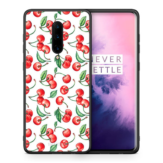 Θήκη OnePlus 7 Pro Cherry Summer από τη Smartfits με σχέδιο στο πίσω μέρος και μαύρο περίβλημα | OnePlus 7 Pro Cherry Summer case with colorful back and black bezels
