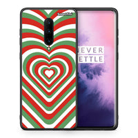 Thumbnail for Θήκη OnePlus 7 Pro Christmas Hearts από τη Smartfits με σχέδιο στο πίσω μέρος και μαύρο περίβλημα | OnePlus 7 Pro Christmas Hearts case with colorful back and black bezels