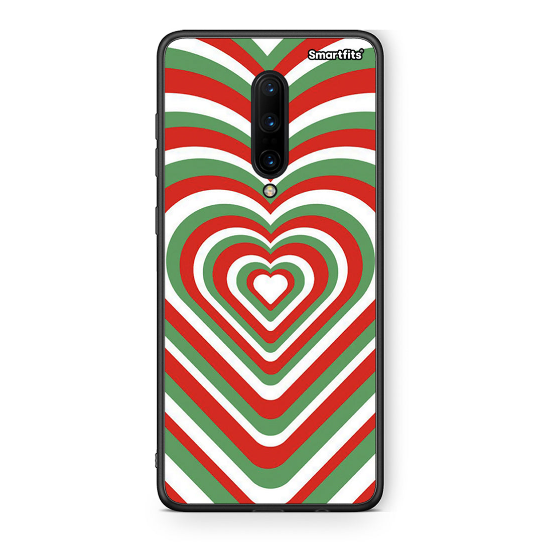 OnePlus 7 Pro Christmas Hearts θήκη από τη Smartfits με σχέδιο στο πίσω μέρος και μαύρο περίβλημα | Smartphone case with colorful back and black bezels by Smartfits