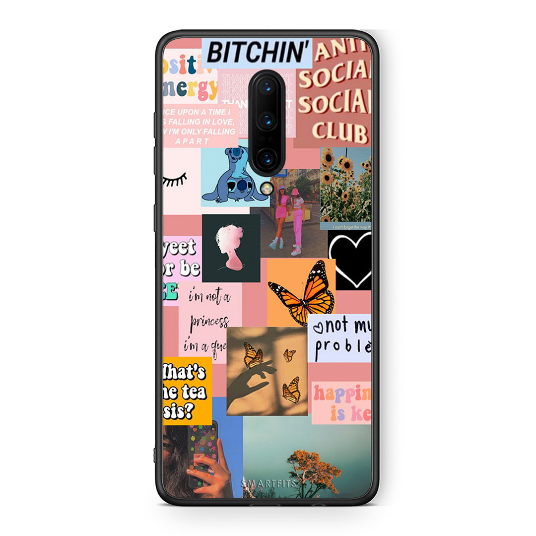 OnePlus 7 Pro Collage Bitchin Θήκη Αγίου Βαλεντίνου από τη Smartfits με σχέδιο στο πίσω μέρος και μαύρο περίβλημα | Smartphone case with colorful back and black bezels by Smartfits