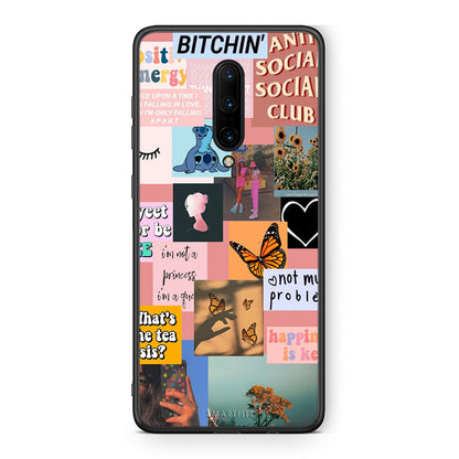 OnePlus 7 Pro Collage Bitchin Θήκη Αγίου Βαλεντίνου από τη Smartfits με σχέδιο στο πίσω μέρος και μαύρο περίβλημα | Smartphone case with colorful back and black bezels by Smartfits