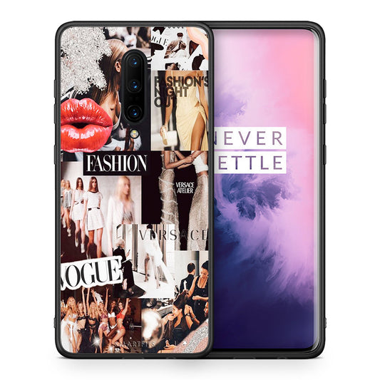 Θήκη Αγίου Βαλεντίνου OnePlus 7 Pro Collage Fashion από τη Smartfits με σχέδιο στο πίσω μέρος και μαύρο περίβλημα | OnePlus 7 Pro Collage Fashion case with colorful back and black bezels