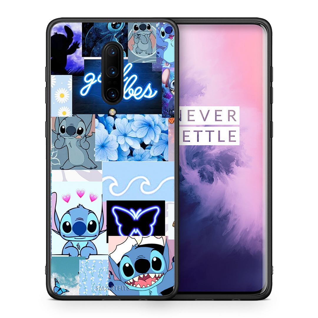 Θήκη Αγίου Βαλεντίνου OnePlus 7 Pro Collage Good Vibes από τη Smartfits με σχέδιο στο πίσω μέρος και μαύρο περίβλημα | OnePlus 7 Pro Collage Good Vibes case with colorful back and black bezels