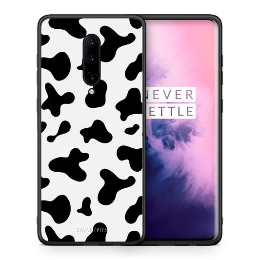 Θήκη OnePlus 7 Pro Cow Print από τη Smartfits με σχέδιο στο πίσω μέρος και μαύρο περίβλημα | OnePlus 7 Pro Cow Print case with colorful back and black bezels