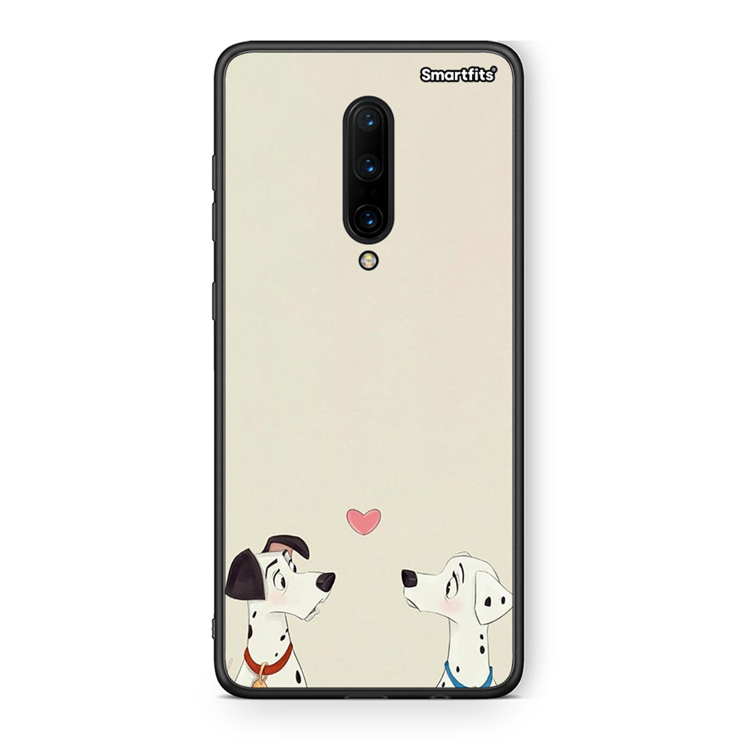 OnePlus 7 Pro Dalmatians Love θήκη από τη Smartfits με σχέδιο στο πίσω μέρος και μαύρο περίβλημα | Smartphone case with colorful back and black bezels by Smartfits