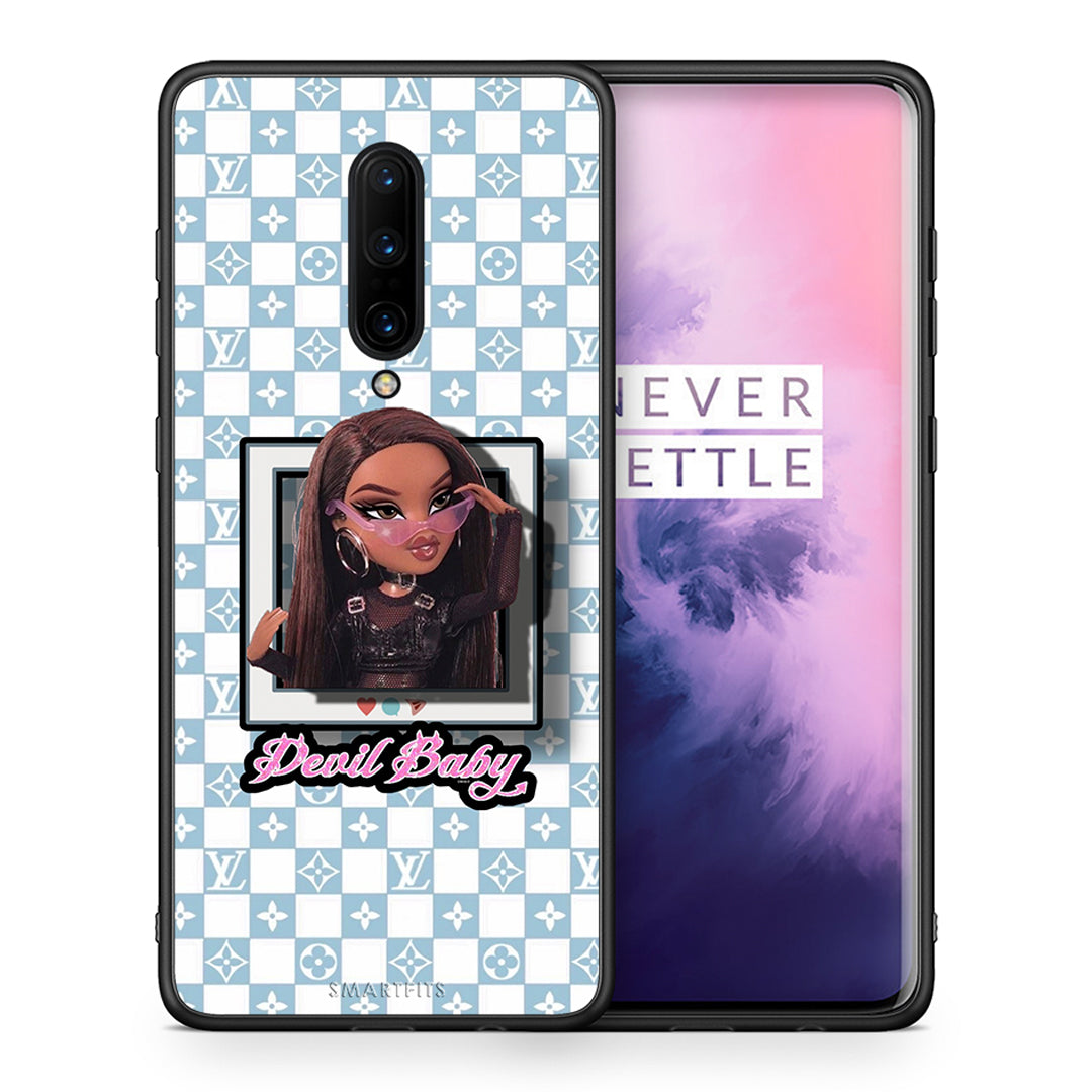 Θήκη Αγίου Βαλεντίνου OnePlus 7 Pro Devil Baby από τη Smartfits με σχέδιο στο πίσω μέρος και μαύρο περίβλημα | OnePlus 7 Pro Devil Baby case with colorful back and black bezels