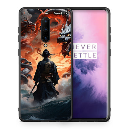 Θήκη OnePlus 7 Pro Dragons Fight από τη Smartfits με σχέδιο στο πίσω μέρος και μαύρο περίβλημα | OnePlus 7 Pro Dragons Fight case with colorful back and black bezels