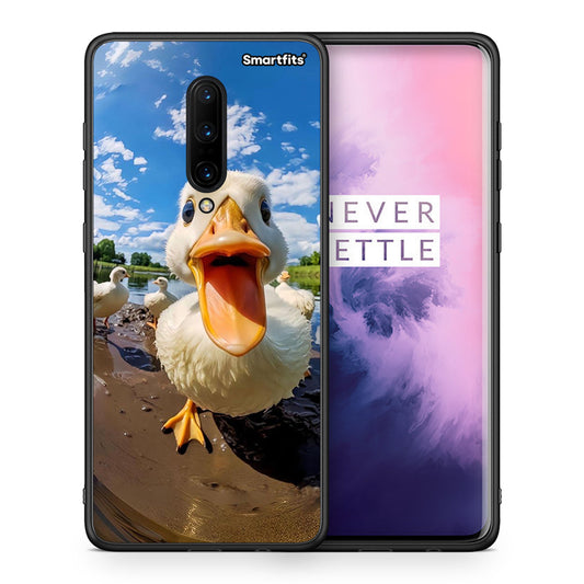 Θήκη OnePlus 7 Pro Duck Face από τη Smartfits με σχέδιο στο πίσω μέρος και μαύρο περίβλημα | OnePlus 7 Pro Duck Face case with colorful back and black bezels