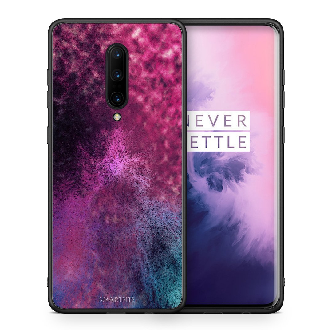 Θήκη OnePlus 7 Pro Aurora Galaxy από τη Smartfits με σχέδιο στο πίσω μέρος και μαύρο περίβλημα | OnePlus 7 Pro Aurora Galaxy case with colorful back and black bezels