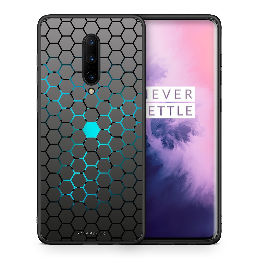 Θήκη OnePlus 7 Pro Hexagonal Geometric από τη Smartfits με σχέδιο στο πίσω μέρος και μαύρο περίβλημα | OnePlus 7 Pro Hexagonal Geometric case with colorful back and black bezels