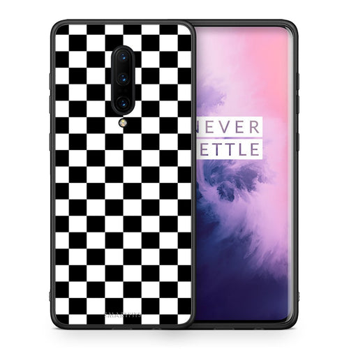 Θήκη OnePlus 7 Pro Squares Geometric από τη Smartfits με σχέδιο στο πίσω μέρος και μαύρο περίβλημα | OnePlus 7 Pro Squares Geometric case with colorful back and black bezels