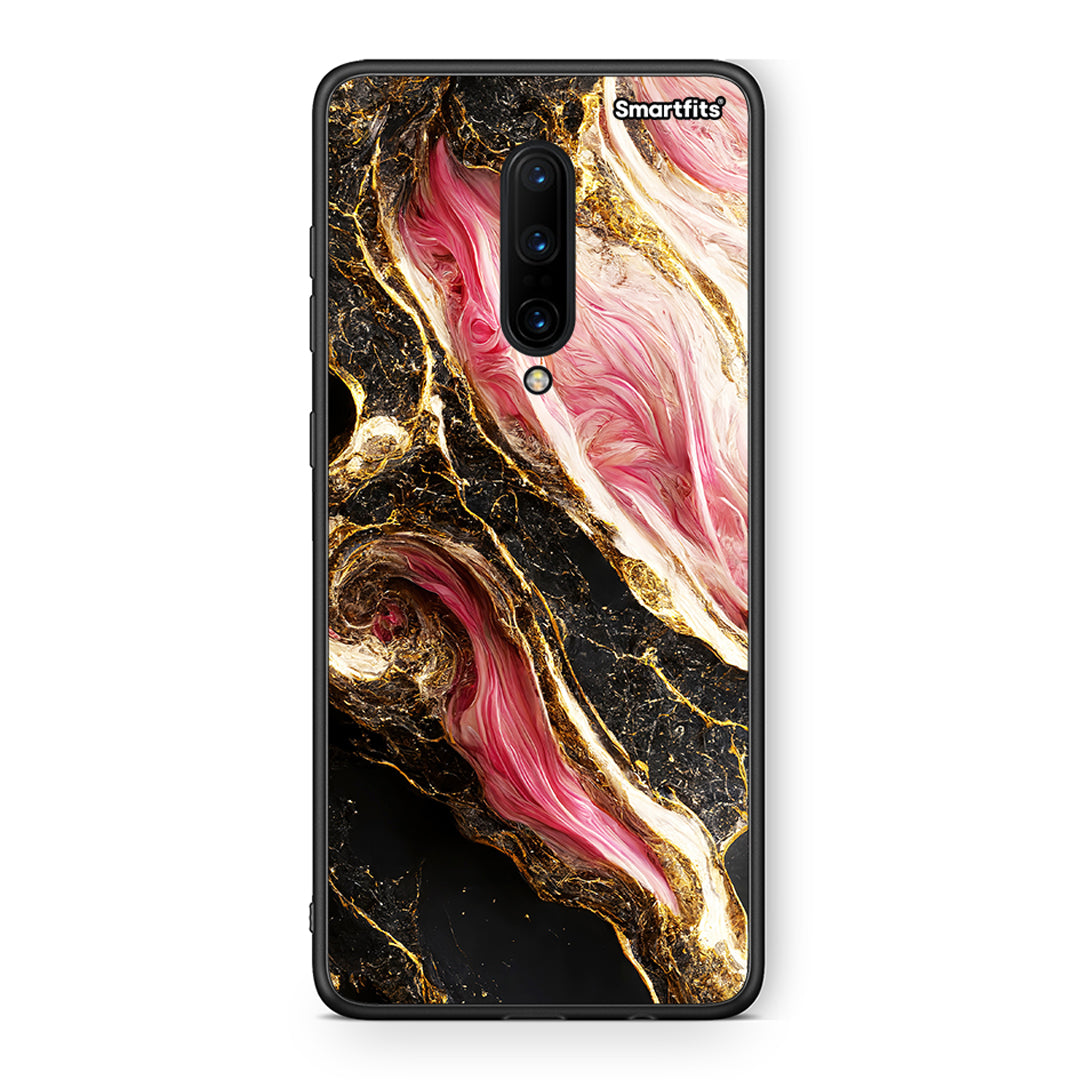 OnePlus 7 Pro Glamorous Pink Marble θήκη από τη Smartfits με σχέδιο στο πίσω μέρος και μαύρο περίβλημα | Smartphone case with colorful back and black bezels by Smartfits
