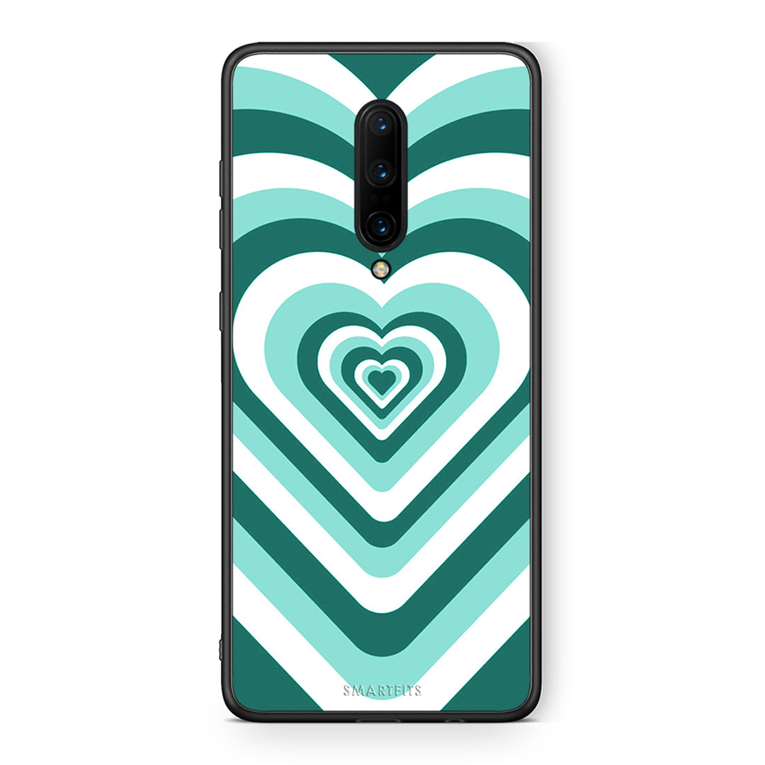 OnePlus 7 Pro Green Hearts θήκη από τη Smartfits με σχέδιο στο πίσω μέρος και μαύρο περίβλημα | Smartphone case with colorful back and black bezels by Smartfits