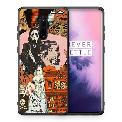 Θήκη OnePlus 7 Pro Halloween Collage από τη Smartfits με σχέδιο στο πίσω μέρος και μαύρο περίβλημα | OnePlus 7 Pro Halloween Collage case with colorful back and black bezels