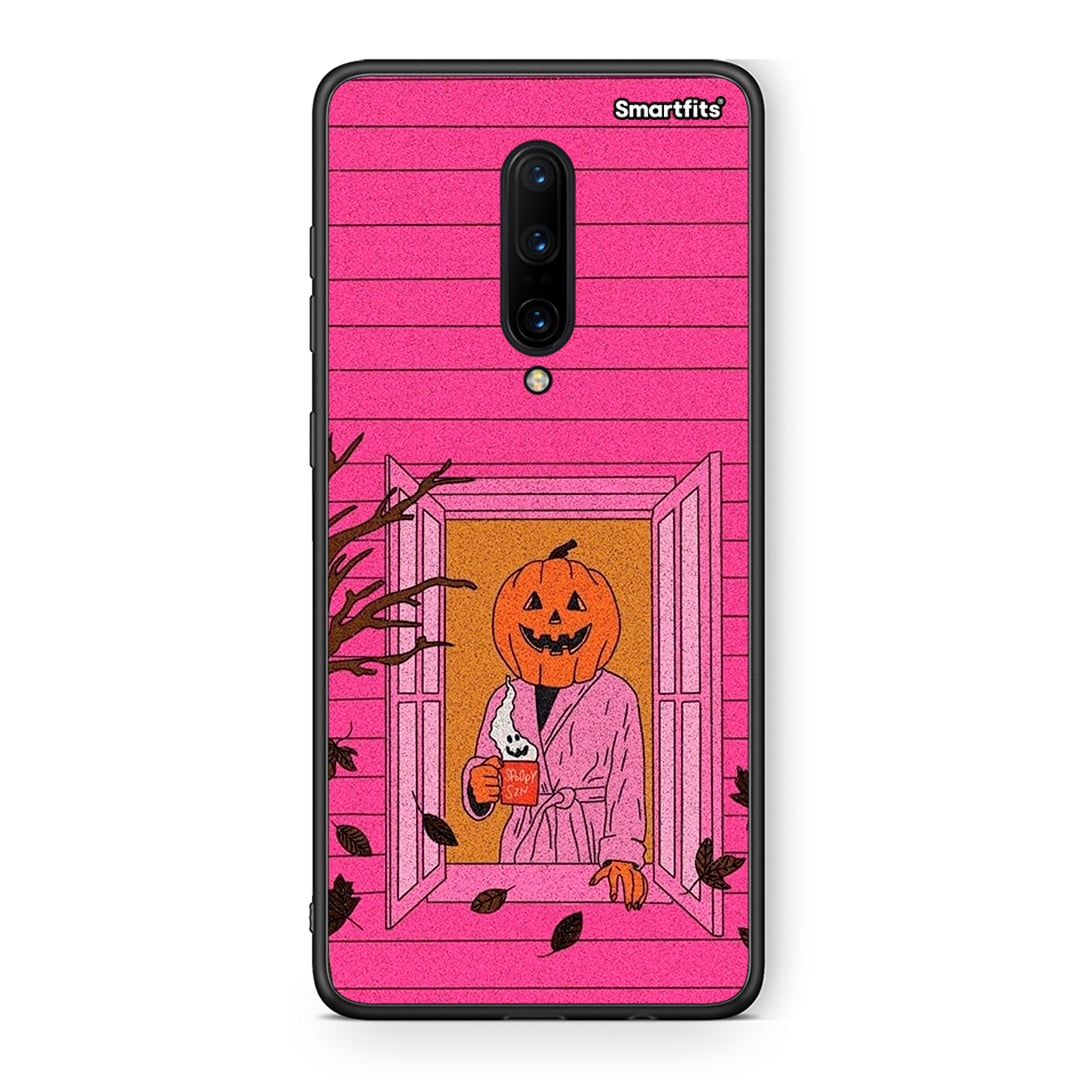 OnePlus 7 Pro Halloween Pumpkin Lady Θήκη από τη Smartfits με σχέδιο στο πίσω μέρος και μαύρο περίβλημα | Smartphone case with colorful back and black bezels by Smartfits