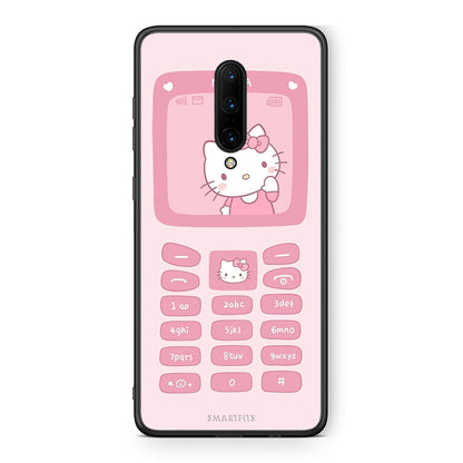 OnePlus 7 Pro Hello Kitten Θήκη Αγίου Βαλεντίνου από τη Smartfits με σχέδιο στο πίσω μέρος και μαύρο περίβλημα | Smartphone case with colorful back and black bezels by Smartfits